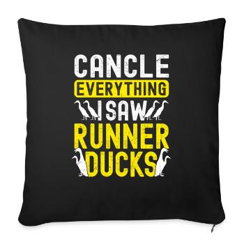 Porte-canards en cours d’exécution - Housse de coussin décorative 45 x 45 cm - noir - Devant