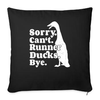 Laufenten Laufente Laufentenzucht Laufentenspruch - Housse de coussin décorative 45 x 45 cm - noir - Devant