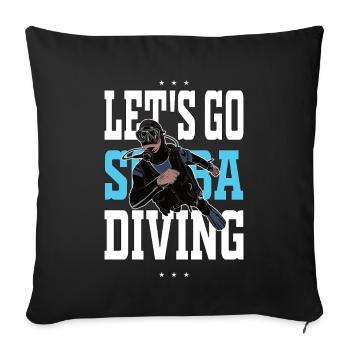 Let's go scuba diving gift diving - Sofa pillowcase 17,3'' x 17,3'' (45 x 45 cm) - black - Front