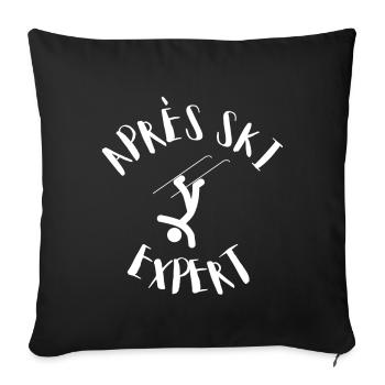 Expert après-ski - Housse de coussin décorative 45 x 45 cm - noir - Devant