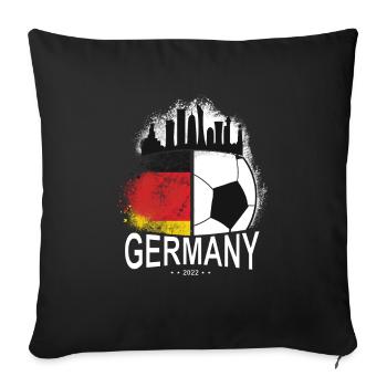 Football 2022 Germany - Sofa pillowcase 17,3'' x 17,3'' (45 x 45 cm) - black - Front