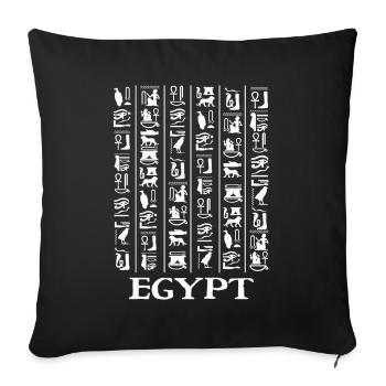Hiéroglyphes Pyramides Egypte ancienne - Housse de coussin décorative 45 x 45 cm - noir - Devant