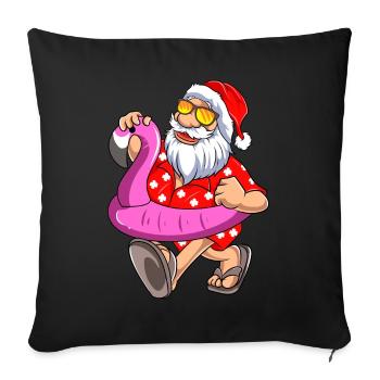 Santa Claus In Pajamas Sunglasses Flamenco Float - Sofa pillowcase 17,3'' x 17,3'' (45 x 45 cm) - black - Front