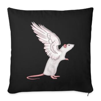 Rat Angel - Sofa pillowcase 17,3'' x 17,3'' (45 x 45 cm) - black - Front