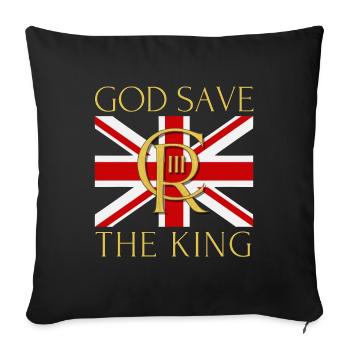 British King Coronation Charles England Flag - Sofa pillowcase 17,3'' x 17,3'' (45 x 45 cm) - black - Front