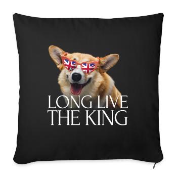 British King Coronation Charles England Flag - Sofa pillowcase 17,3'' x 17,3'' (45 x 45 cm) - black - Front