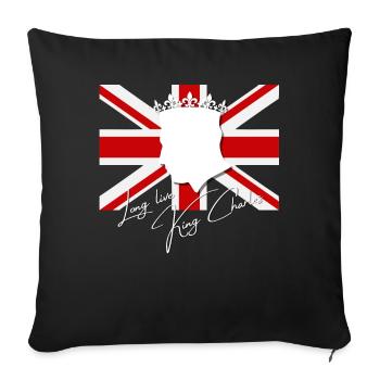 British King Coronation Charles England Flag - Sofa pillowcase 17,3'' x 17,3'' (45 x 45 cm) - black - Front