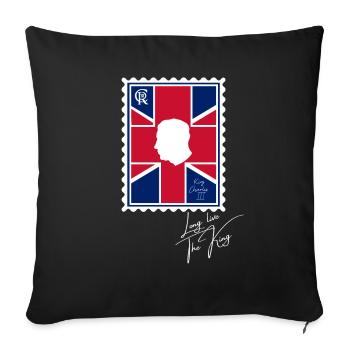 British King Coronation Charles England Flag - Sofa pillowcase 17,3'' x 17,3'' (45 x 45 cm) - black - Front