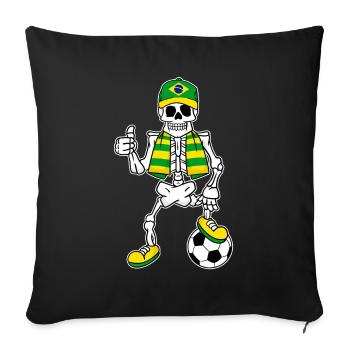 Skeleton Brazil Amateur Soccer - Sofa pillowcase 17,3'' x 17,3'' (45 x 45 cm) - black - Front