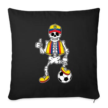 Skeleton Fußballfan Ecuador - Sofakissenbezug 45 x 45 cm - Schwarz - Vorne