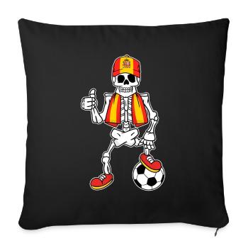 Skeleton Fußballfan Spanien - Sofakissenbezug 45 x 45 cm - Schwarz - Vorne