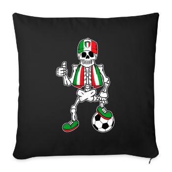 Skeleton Italian Fan Football Italy - Sofa pillowcase 17,3'' x 17,3'' (45 x 45 cm) - black - Front