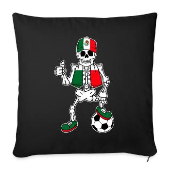 Skelett Fußballfan Mexiko - Sofakissenbezug 45 x 45 cm - Schwarz - Vorne