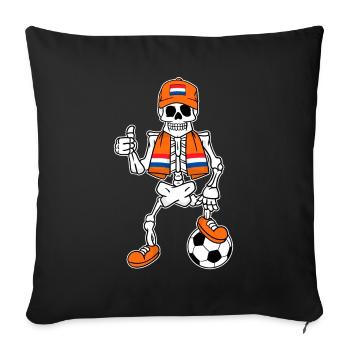 Skeleton Fußballfan Niederlande - Sofakissenbezug 45 x 45 cm - Schwarz - Vorne