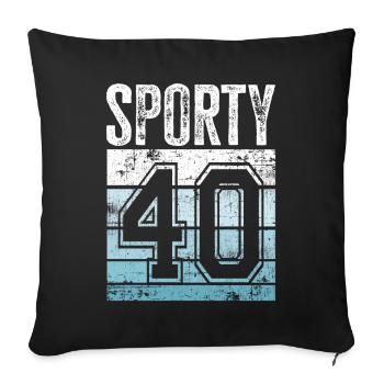 40th birthday 40 years old sporty 40 - Sofa pillowcase 17,3'' x 17,3'' (45 x 45 cm) - black - Front
