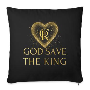 British King Coronation Charles England Flag - Sofa pillowcase 17,3'' x 17,3'' (45 x 45 cm) - black - Front