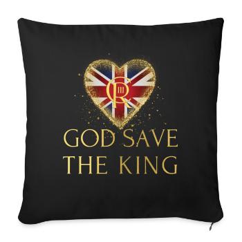 British King Coronation Charles England Flag - Sofa pillowcase 17,3'' x 17,3'' (45 x 45 cm) - black - Front