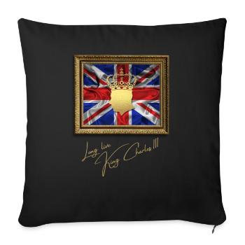 British King Coronation Charles England Flag - Sofa pillowcase 17,3'' x 17,3'' (45 x 45 cm) - black - Front