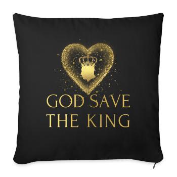 British King Coronation Charles England Flag - Sofa pillowcase 17,3'' x 17,3'' (45 x 45 cm) - black - Front