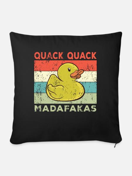 Funny Duck Sayings Rubber Duck Quack Quack Ducks - Sofa pillowcase 17,3'' x 17,3'' (45 x 45 cm) - black