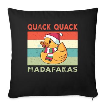Funny Duck Sayings Rubber Duck Quack Quack Ducks - Sofa pillowcase 17,3'' x 17,3'' (45 x 45 cm) - black - Front