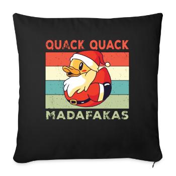 Funny Duck Sayings Rubber Duck Quack Quack Ducks - Sofa pillowcase 17,3'' x 17,3'' (45 x 45 cm) - black - Front