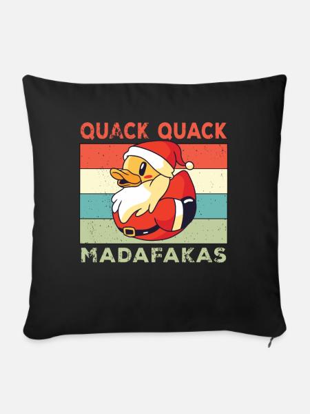 Funny Duck Sayings Rubber Duck Quack Quack Ducks - Sofa pillowcase 17,3'' x 17,3'' (45 x 45 cm) - black