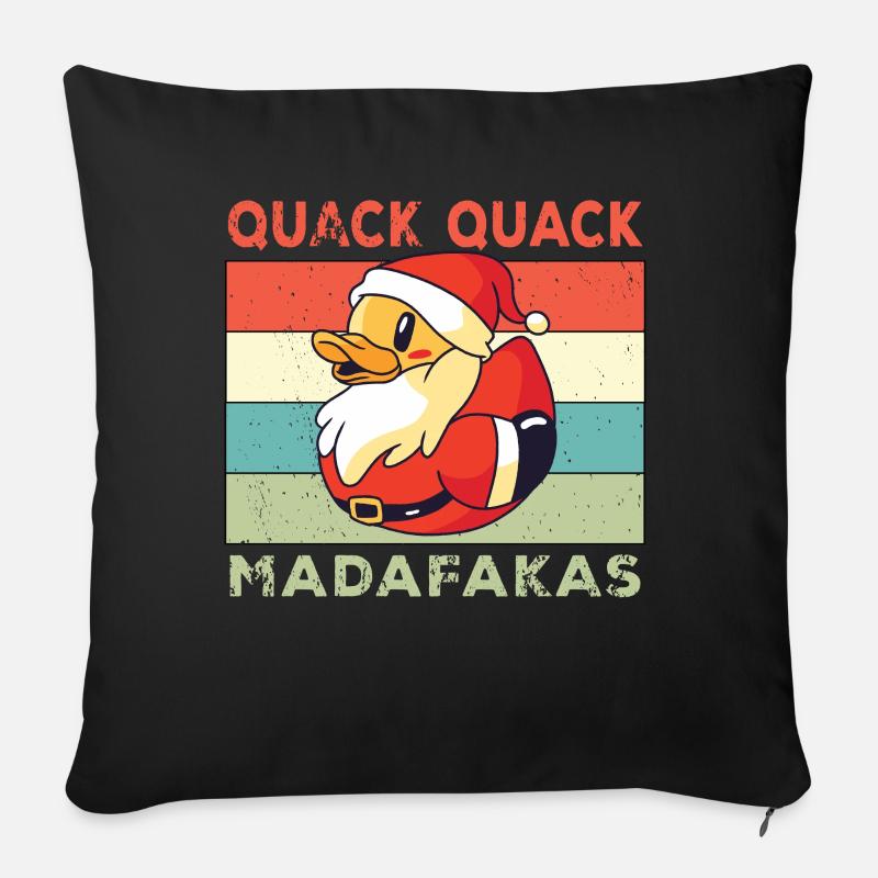 Drôle de canard Dictons Rubber Duck Quack Quack Ducks - Housse de coussin décorative 45 x 45 cm - noir