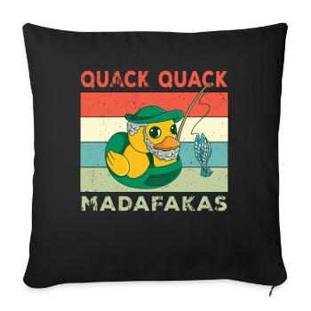 Funny Duck Sayings Rubber Duck Quack Quack Ducks - Sofa pillowcase 17,3'' x 17,3'' (45 x 45 cm) - black - Front