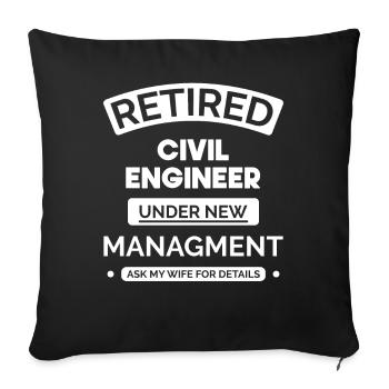 Retired civil engineer - Sofa pillowcase 17,3'' x 17,3'' (45 x 45 cm) - black - Front