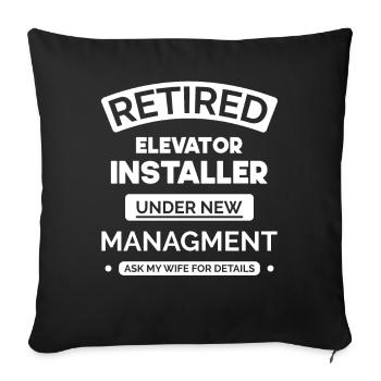 Ajusteur d’ascenseur à la retraite - Housse de coussin décorative 45 x 45 cm - noir - Devant