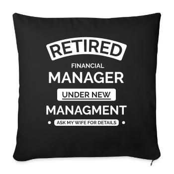 Retired Finance Manager - Sofa pillowcase 17,3'' x 17,3'' (45 x 45 cm) - black - Front