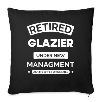 Vitrier à la retraite - Housse de coussin décorative 45 x 45 cm - noir - Devant
