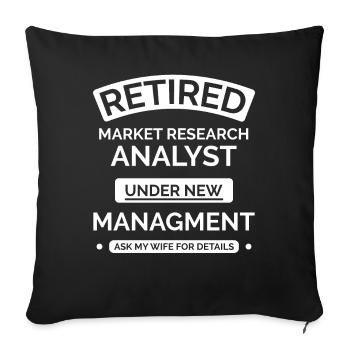 Retired market researcher - Sofa pillowcase 17,3'' x 17,3'' (45 x 45 cm) - black - Front