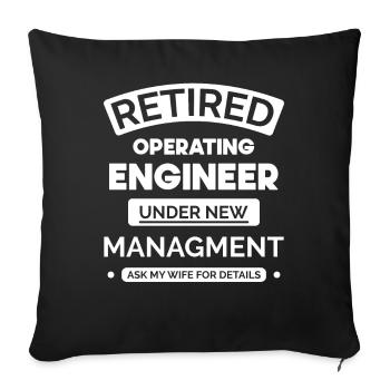 Retired engineer - Sofa pillowcase 17,3'' x 17,3'' (45 x 45 cm) - black - Front