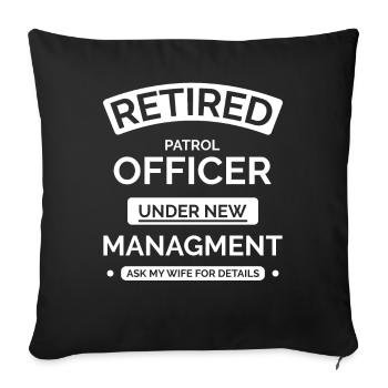 Policier à la retraite - Housse de coussin décorative 45 x 45 cm - noir - Devant