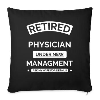 Médecin à la retraite - Housse de coussin décorative 45 x 45 cm - noir - Devant