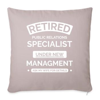 Retired Public Relations Specialist - Sofa pillowcase 17,3'' x 17,3'' (45 x 45 cm) - light taupe - Front