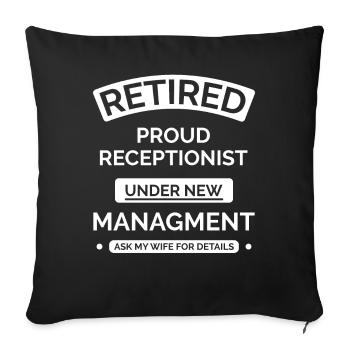 Retired receptionist - Sofa pillowcase 17,3'' x 17,3'' (45 x 45 cm) - black - Front