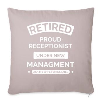 Retired receptionist - Sofa pillowcase 17,3'' x 17,3'' (45 x 45 cm) - light taupe - Front
