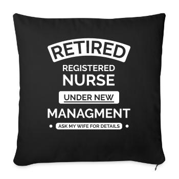 Infirmière Infirmière à la retraite - Housse de coussin décorative 45 x 45 cm - noir - Devant