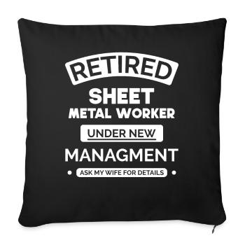 Retired metalworker locksmith - Sofa pillowcase 17,3'' x 17,3'' (45 x 45 cm) - black - Front