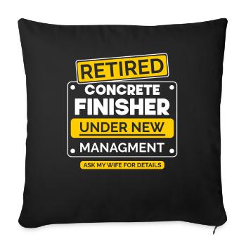 Concrete builder retirement - Sofa pillowcase 17,3'' x 17,3'' (45 x 45 cm) - black - Front