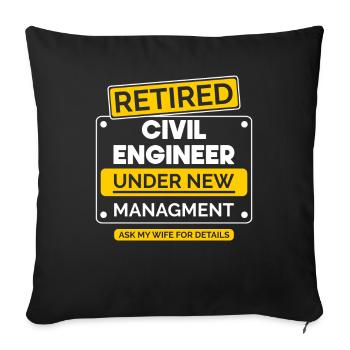 Civil Engineer Retirement - Sofa pillowcase 17,3'' x 17,3'' (45 x 45 cm) - black - Front
