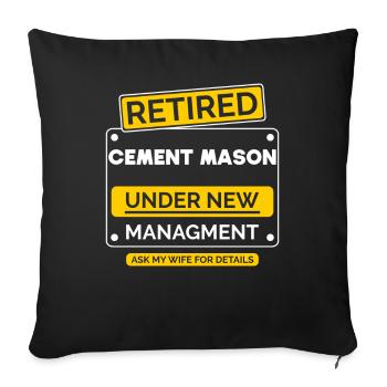 Retraite du maître maçon - Housse de coussin décorative 45 x 45 cm - noir - Devant