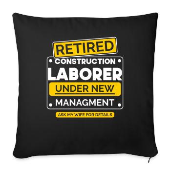 Builder Retirement - Sofa pillowcase 17,3'' x 17,3'' (45 x 45 cm) - black - Front