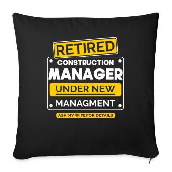 Départ à la retraite du gestionnaire de site - Housse de coussin décorative 45 x 45 cm - noir - Devant