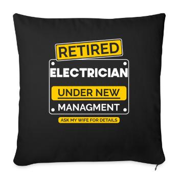 Electrician Retirement - Sofa pillowcase 17,3'' x 17,3'' (45 x 45 cm) - black - Front