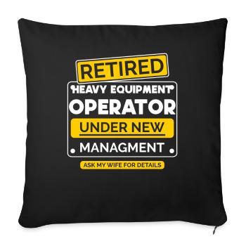 Départ à la retraite des opérateurs de machines - Housse de coussin décorative 45 x 45 cm - noir - Devant