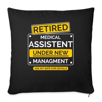 Medizinischer Assistent Ruhestand - Sofakissenbezug 45 x 45 cm - Schwarz - Vorne